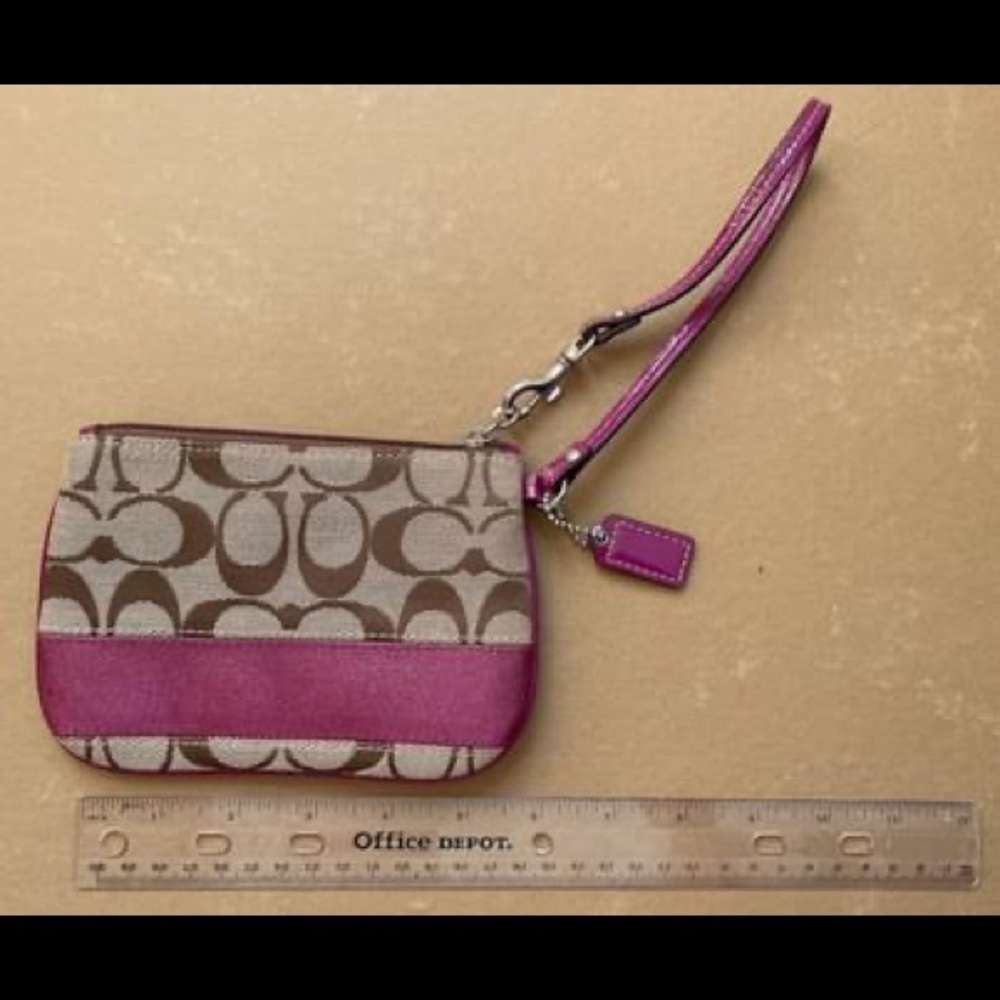 Coach Classic Stripe Small Brown Magenta